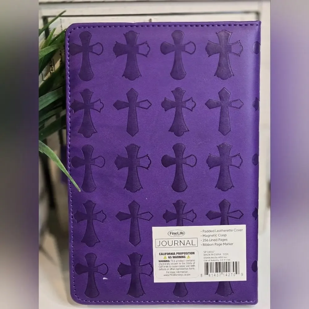 Notebook Purple Cross Padded Journal